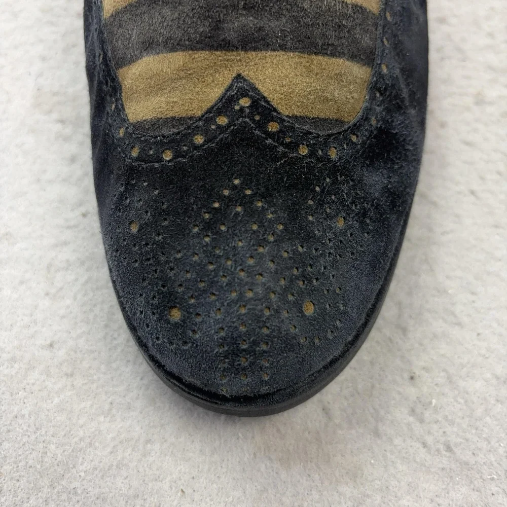 VTG Susan Bennis Warren Edwards Crepes Shoes Mens 11 Brown Suede Wingtip Italy